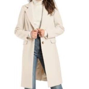 BANANA REPUBLIC Woman’s DOUBLE CLOTH COAT in in Oyster Pearl Cream Pea Coat Sz S